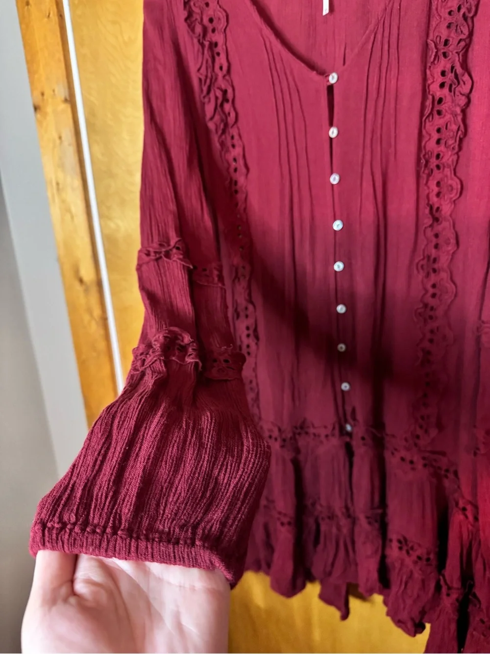 Free People Snow Angel Ruffled Dress
